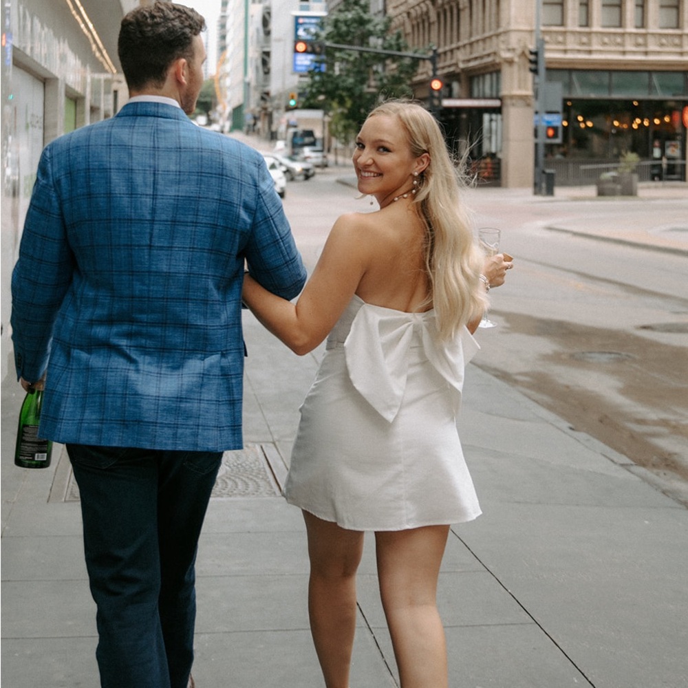 White engagement pic dress!